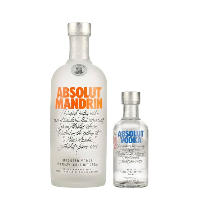 Vodka Absolut Mandarin 750 Ml Con 200 Ml Absolut