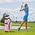 thumbnail image 2 of Costway Set de Palos de Golf para Mujeres Incluye Driver en Aleación de Aluminio 460 cc Madera Fairway 3 Hibrido 4 Hierros 6 7 8 9 Putter Rosa, 2 of 8