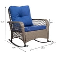 thumbnail image 4 of Tcbosik Outdoor Rocking Chair, Rocker Chair with Blue Cushion and Stainless Steel Frame, Outside Rattan Furniture for Garden, Balcony, Porch, Backyard, Grey, 4 of 9