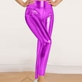 thumbnail image 2 of Women's High Waisted Metallic Leggings Stretch Shiny Party Club Pants, 2 of 5