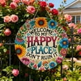 thumbnail image 6 of Welcome To My Happy Place Customizable Door Hanger Sign For Indoor Outdoor Wall With Inspirational Greeting Message Door Hanging Decoration Easy To Use, 6 of 7