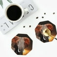 thumbnail image 5 of Balery 6 Pcs Elephant Sunset In Kenyaleather Coasters Set, Drink Table Cup Coasters For Living Room Kitchen Coffee Decor, 5 of 9