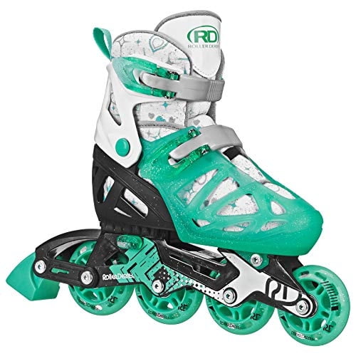 Patines en línea Roller Derby para niñas, ajustables, color menta