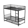 thumbnail image 5 of Aukfa Twin-Over-Twin Bunk Bed, Heavy Duty Metal Convertible into Two Platform Beds for Kids Teens Dorm - Black, 5 of 8