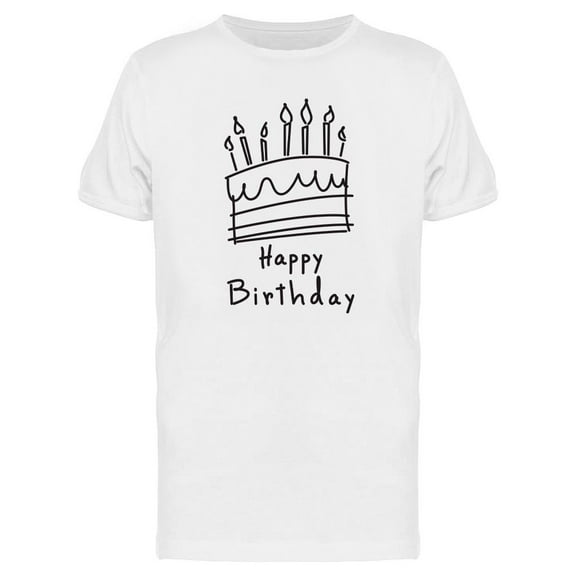 Birthday Cake With Candles T-Shirt Men -Image by Shutterstock, Male 3X-Large
