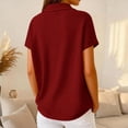 thumbnail image 3 of Women's Waffle Golf Polo Shirts Short Sleeve Henley Button T-Shirt Summer Casual Tennis Athletic Tops, L, 3 of 7