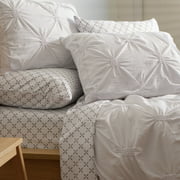 Dawn 7-Piece Complete Bedding Set in Washed White, King, White & Gray