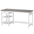 thumbnail image 1 of Pemberly Row Contemporary 59" Wood Writing Desk in Walnut Finish, 1 of 5