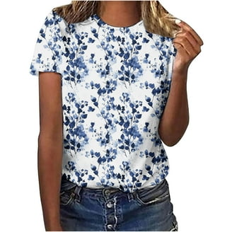 MISSACTIVER Women's Bow Print Crop Top - Y2K Style Short Sleeve Tee For Going Out