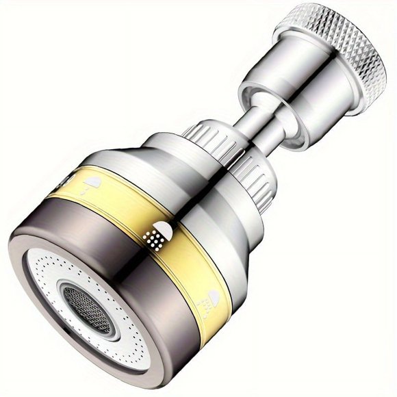 SUTENGDA 360° Rotatable Kitchen Faucet Aerator Universal Splash Filter Faucet Extender High-Pressure Water-Saving Tap Attachment Brass and Plastic Material