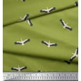 thumbnail image 3 of Soimoi Green Heavy Canvas Fabric Flying Stork Bird Print Fabric by the Yard 58 Inch Wide, 3 of 3