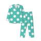 thumbnail image 1 of Balery Teal Turquoise And White Polka Dot Pijama para Hombre de Dos Piezas con Manga Larga, Conjunto de Dormir y Descanso Suave con Bolsillos-Small, 1 of 7