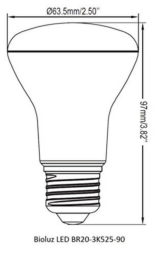 4 Pack Bioluz LED BR20 LED Bulb 90 CRI Dimmable Bulb, 50W Equivalent (uses 7W) 525 lumens 3000K (Soft White) Indoor/Outdoor Wide Flood Light Bulb 110 Beam Angle E26 Medium Base UL Listed (Pack of 4)