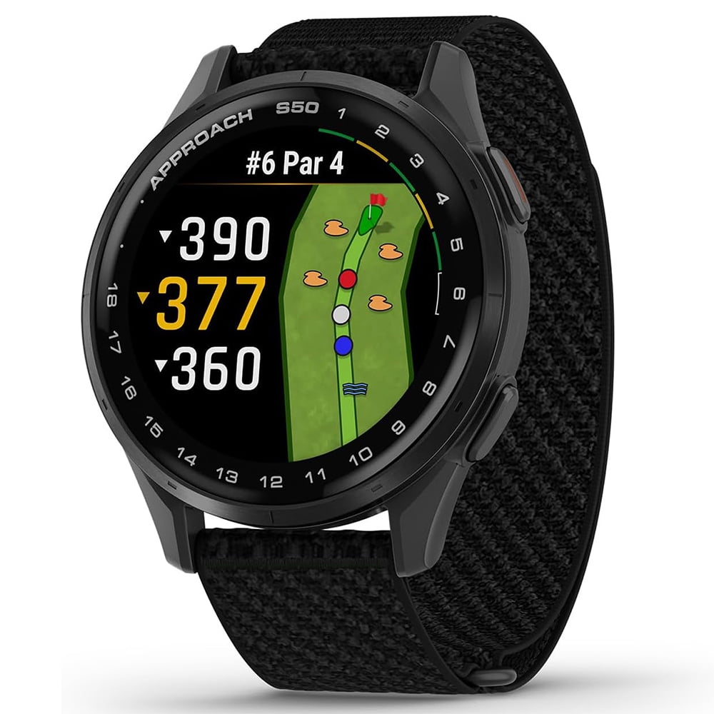 Garmin 010-03010-00 Approach S50, Advanced Golf GPS Smartwatch, AMOLED Display, On-Course Features Bundle with 2 YR CPS Enhanced Protection Pack