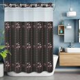 thumbnail image 6 of No Hook Spring Floral Shower Curtain with Snap in Liner Set, Vintage Bohemia Flowers Leaves Bows Black Waterproof Fabric Bathroom Curtains with See Through Top Window, Hotel Style Modern 60 x 72 Inch, 6 of 9