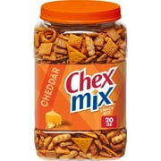 Chex Mix Cheddar Savory Snack Mix, Salty Snacks Tub, 20 oz - 4 Pack