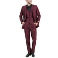 thumbnail image 2 of Julinie 3-Piece Solid Sharkskin Suit Set with Jacket, Vest, and Dress Pants, Slim Fit, 2 of 5