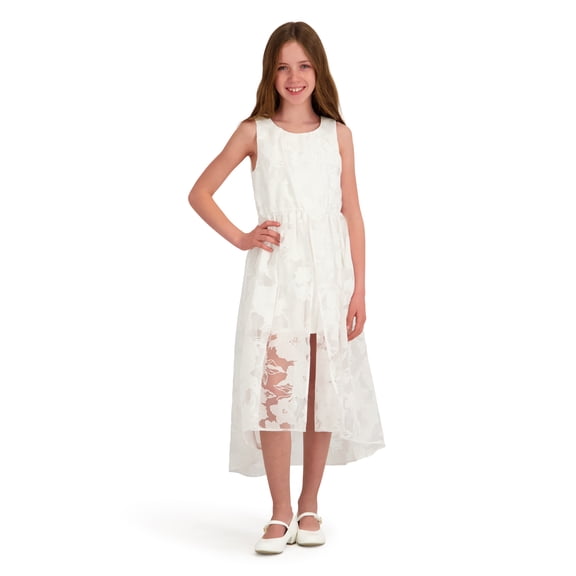 Kensie Girl Sleeveless Floral Organza Walk Through Dress, Sizes 4-16