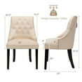 thumbnail image 2 of Gymax Set of 2 Button-Tufted Dining Chair Upholstered Armless Side Chair Beige, 2 of 8