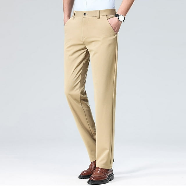 AherBiu Mens Dress Pants Pantalon Habillé pour Homme Taille Extensible Coupe Ajustée Pantalon de Complet avec Poches Extensible devant Plat