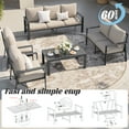 thumbnail image 3 of MRUAKA Aluminum Patio Furniture Set, 7 Pcs Modern Outdoor Sofa Sets, Outdoor Sectional Patio Conversation Set with Coffee Table for Backyard, Poolside,Beige, 3 of 11
