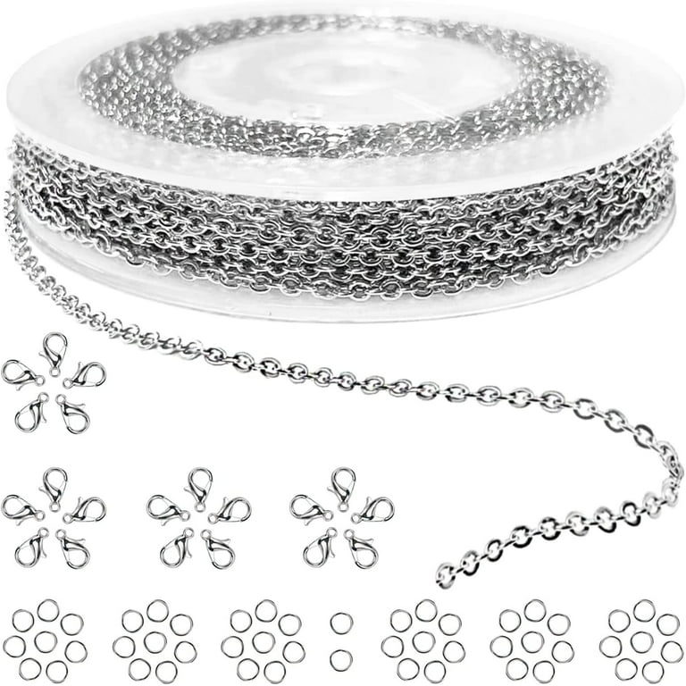 Wokape 247Pcs 10ft Jewelry Making Chains Bulk Necklace Chains Roll Kit, 2mm  New