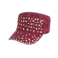 thumbnail image 2 of HuangHuanChen Women's Sparkle Studded Baseball Cap Gem Bling Ponytail Cap Adjustable Trucker Hat Outdoors Sun Cap Breathable Baseball Cap For Women Men Sequins Casual Sun Hat Red One Size, 2 of 3