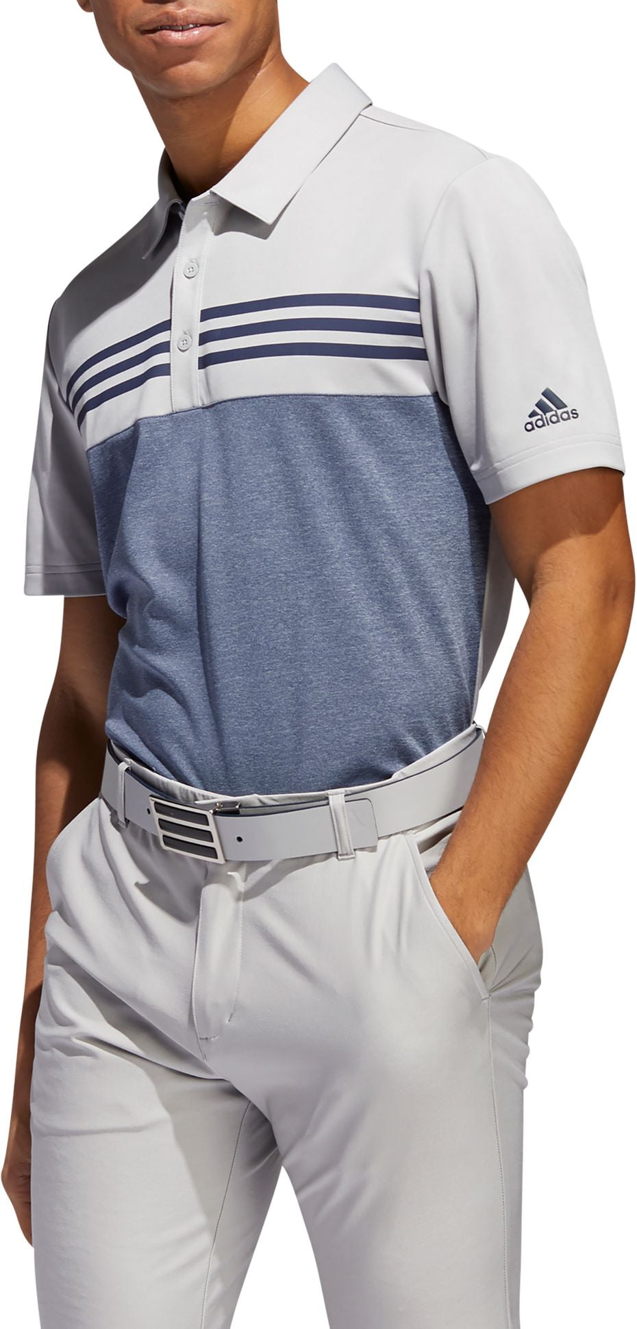 navy adidas golf polo
