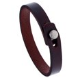 thumbnail image 1 of Xiao Hua Pulsera de hombre - Brazalete de cuero ajustable hecho a mano, estilo punk, marrón, 1 pieza, 1 of 4