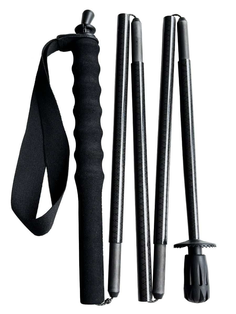 CNV Professional Carbon Fiber Trekking Poles, Ultra-Lightweight 5-Section Folding Hiking Sticks for Mountaineering and Trail Running