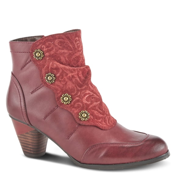 L`Artiste Belgard Women's Bootie with Vintage Embossed Leather Detail