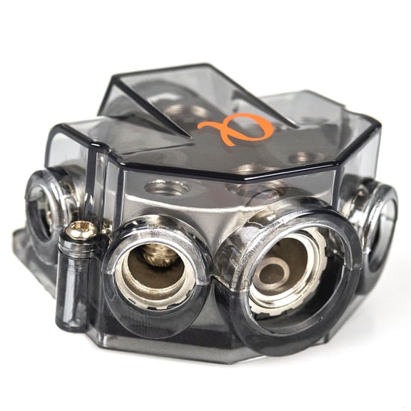 Alphasonik Distribution Block 0 Gauge Input 0 4 and 8 Ga Outputs Nickel Plated ADB10-10248