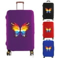 thumbnail image 2 of Luggage Cover Suitcase Protector In 18-32 Inch Trolley Case Rainbow Butterfly Pattern Thicken Elasticity Anti-Scratch Dust Cover purple S, 2 of 6