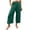 Blackish Green, variant on Women's Cotton Linen Wide Leg Pants, Thin High Waist Cropped Trousers with Side Tie Detail, Retro Artistic Casual Pants for Summer Travel, Office Commute, and Boho Style Outfits-Dark Blue