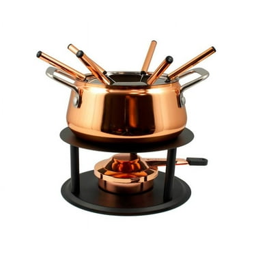 Swissmar Peak 10 Piece Fondue Set, Copper For Meat, Cheese and Chocolate