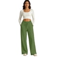 thumbnail image 5 of Guluxicc Women's Linen Pants with Pockets Elastic Waist Drawstring Wide Leg Trousers Summer Casual Outfits for Everyday Wear, 5 of 8