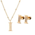 thumbnail image 1 of Juego Joyería Mujer, Collar Aretes Inicial Letras LuckyLy, Acero Inoxidable Baño de Oro 18k dorado UNITALLA, 1 of 6