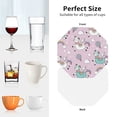 thumbnail image 6 of Lsque Llama Unicorn and Rainbow Pattern 4" Drink Coasters Set of 4, PVC Leather Absorbent Coasters, Table Coaster Set Decorative Coffee Cup Coasters Housewarming Gift -Octagon, 6 of 6