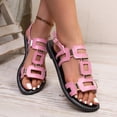 thumbnail image 4 of Women's Spring Summer Trendy Low Heel Sandals-Elegant Wrapped Open Toe Vintage Casual Shoes Pink 39, 4 of 9