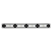 MonoPrice 24-Port Cat6 Patch Panel 110 Type 568A/B Compatible Black 7253