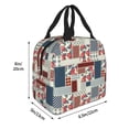 thumbnail image 2 of Yiaed Patchwork In Country Style Print Insulated Lunch Bag Reusable Cute Tote Lunch Box, Leakproof Cooler Lunch Bags for Work Office Travel School Picnic, 2 of 5