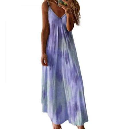

Altssales V-Neck Full-Length Spaghetti Strap Casual Relaxed Cami Womens Dresses