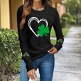 thumbnail image 2 of Camiseta Suelta de Cuello Redondo de la Impresión Del Día de San Patricio Casual de las Mujeres de Manga Larga para Primavera Verano, 2 of 6