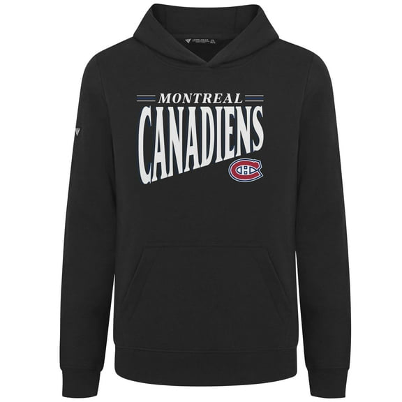 Youth Levelwear  Black Montreal Canadiens Jr Podium Tally Pullover Hoodie