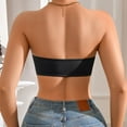 thumbnail image 4 of ZJXFGS Strapless Bras For Women Push Up Comfortable Top BraletteFront Closure Non-Slip Padded Bandeau Bras Seamless Wireless Strapless Bra Black M, 4 of 9