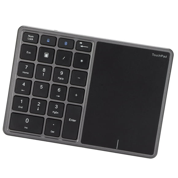 Teclado numérico inalámbrico 2,4 G, 22 teclas, pantalla táctil, ligero, portátil, tipo C, ABS, mini teclado numérico para estudio y trabajo, color gris