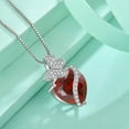 thumbnail image 4 of Blaniy Sterling Silver January Birthstone Heart Necklace Butterfly Pendant Jewelry Gift for Women, 4 of 7