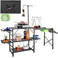 thumbnail image 1 of Mesa de cocina de camping VEVOR plegable de aluminio con fregadero y bolsa, 1 of 9