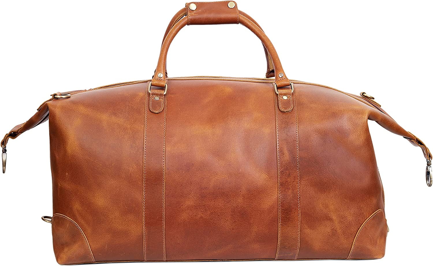 24" Leather Buffalo Travel Case Duffel Luggage Bag, Gym Travel Tote Duffel, Overnight Weekender