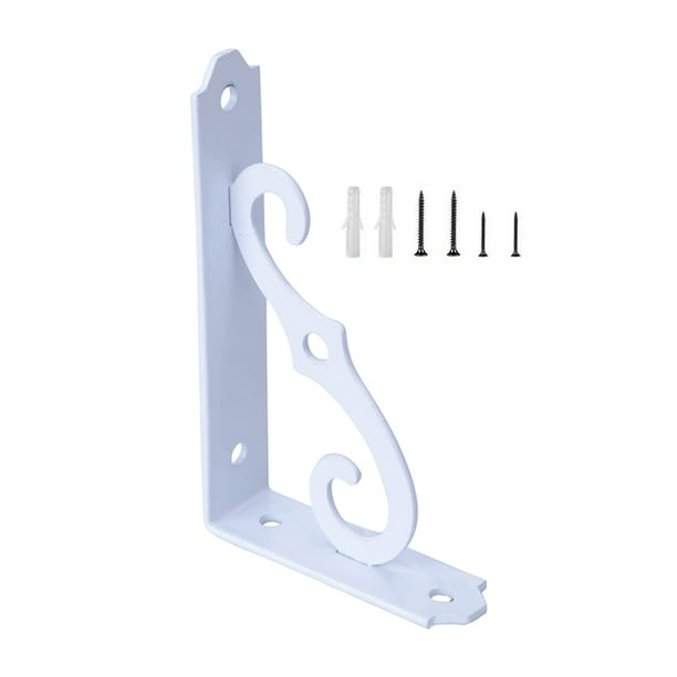 Riwesomey Estantería de hierro con estante de carga y soporte Triangular de moldura integrada en forma de L estante de almacenamiento de soporte Herramientas y ferretería Blanco+accesorios 5 pulgadas